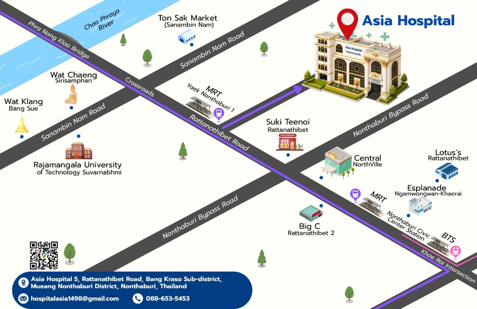 แผนที่โรงพยาบาลเอเซีย